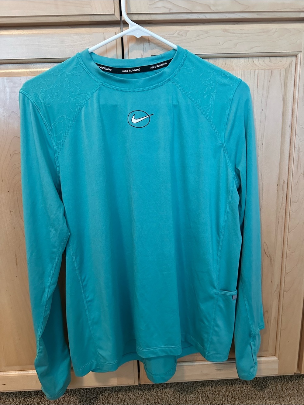 Nike Teal Long-Sleeve Crew Neck Running Top